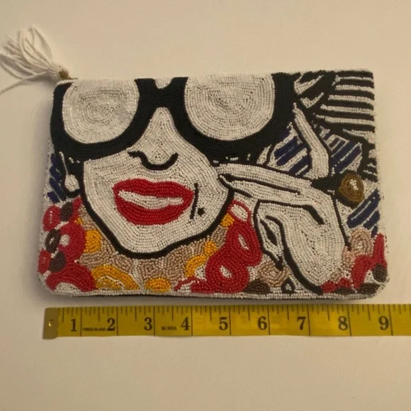 Bien Abye Bead Art Work Haitian Handbag Unique Design O/S - Picture 7 of 10